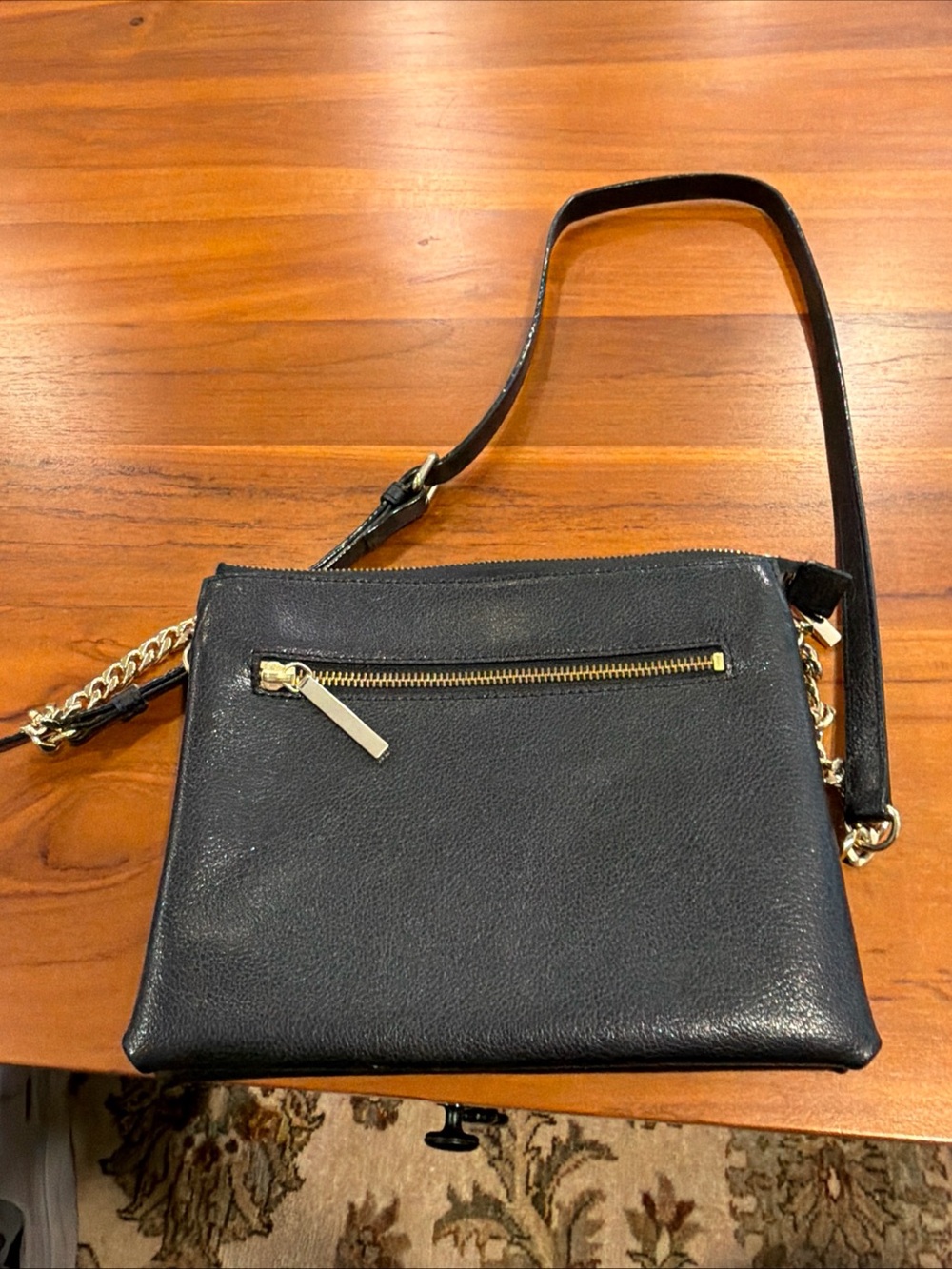 Halogen Black Crossbody Bag with Gold Hardware
